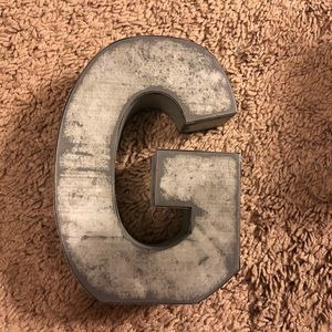 G wall decor- brushed medal